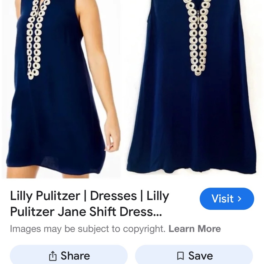 Lilly Pulitzer Navy Shift Dress with White Accents